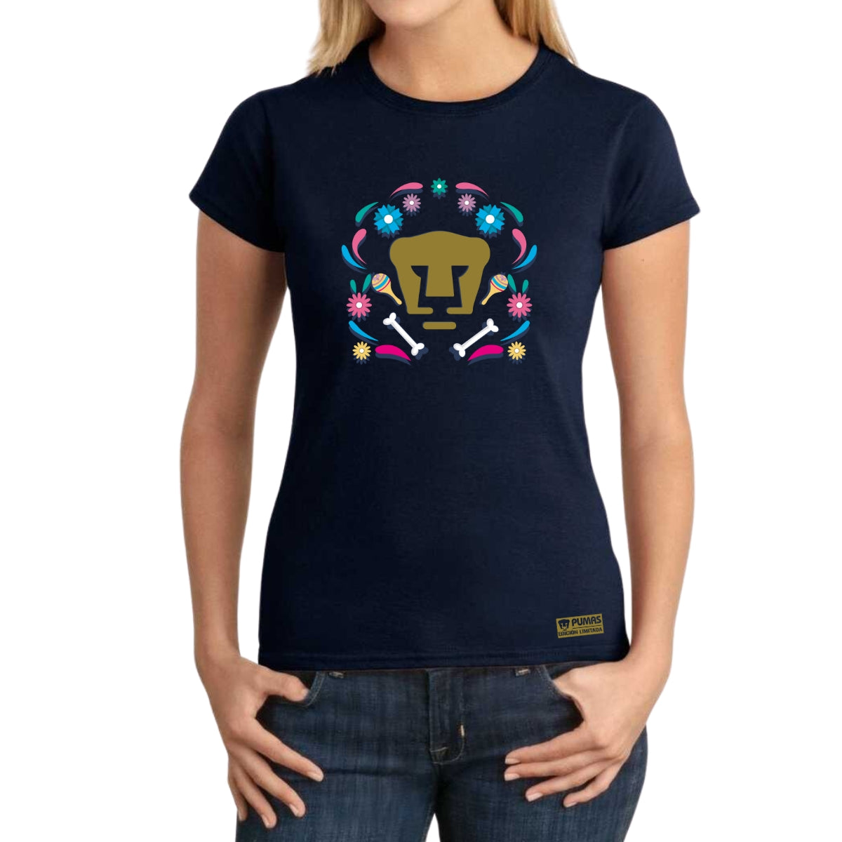 Playera Mexicana Mujer Pumas UNAM Edición Especial Día de Muertos Festividad