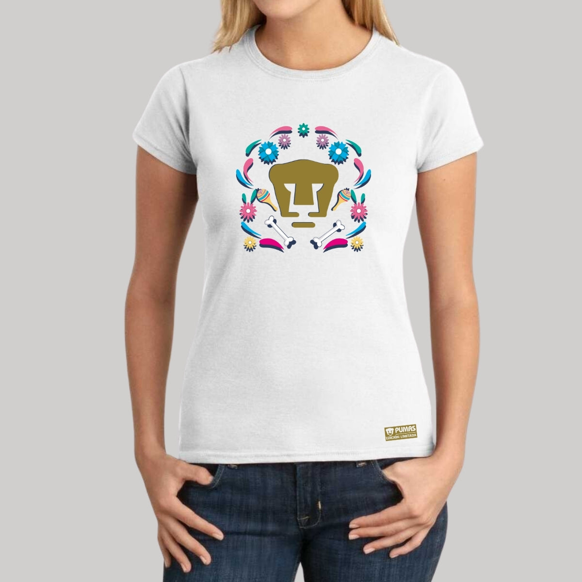 Playera Mexicana Mujer Pumas UNAM Edición Especial Día de Muertos Festividad