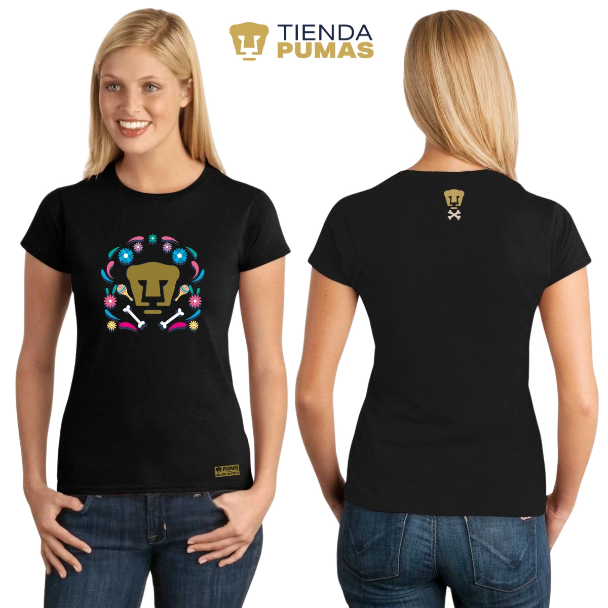 Playera Mexicana Mujer Pumas UNAM Edición Especial Día de Muertos Festividad