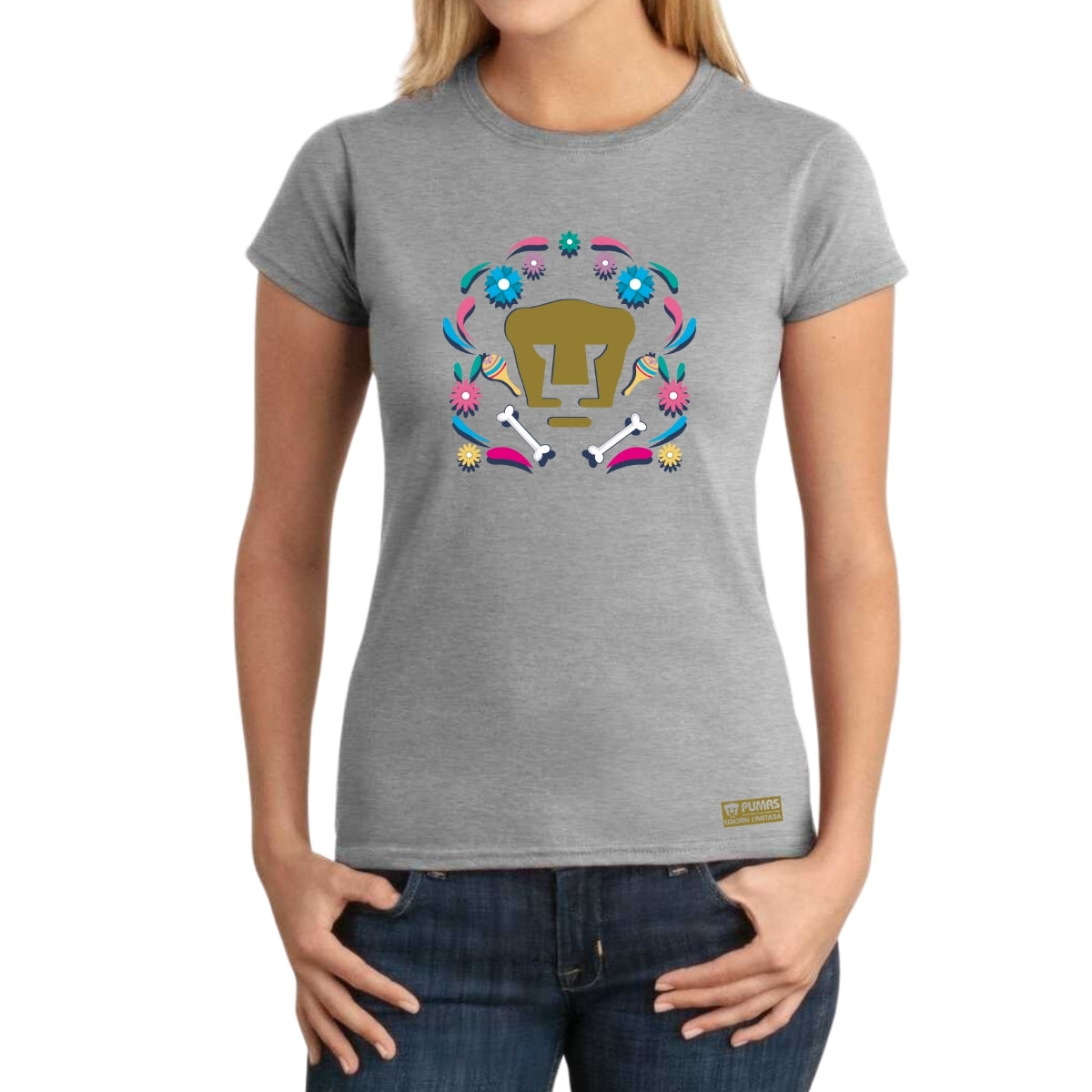 Playera Mexicana Mujer Pumas UNAM Edición Especial Día de Muertos Festividad