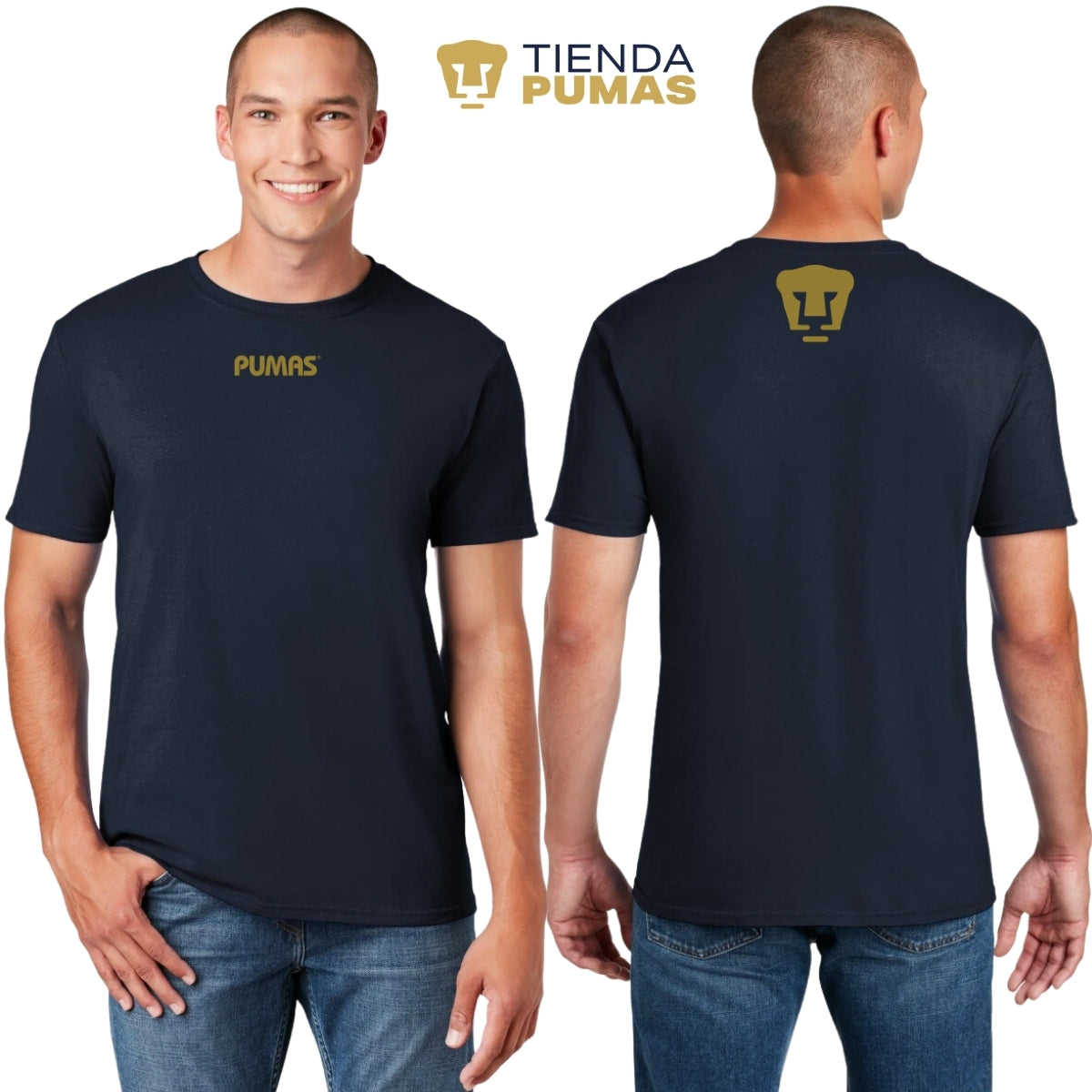 Playera Hombre Pumas UNAM Blank Dorado Azul