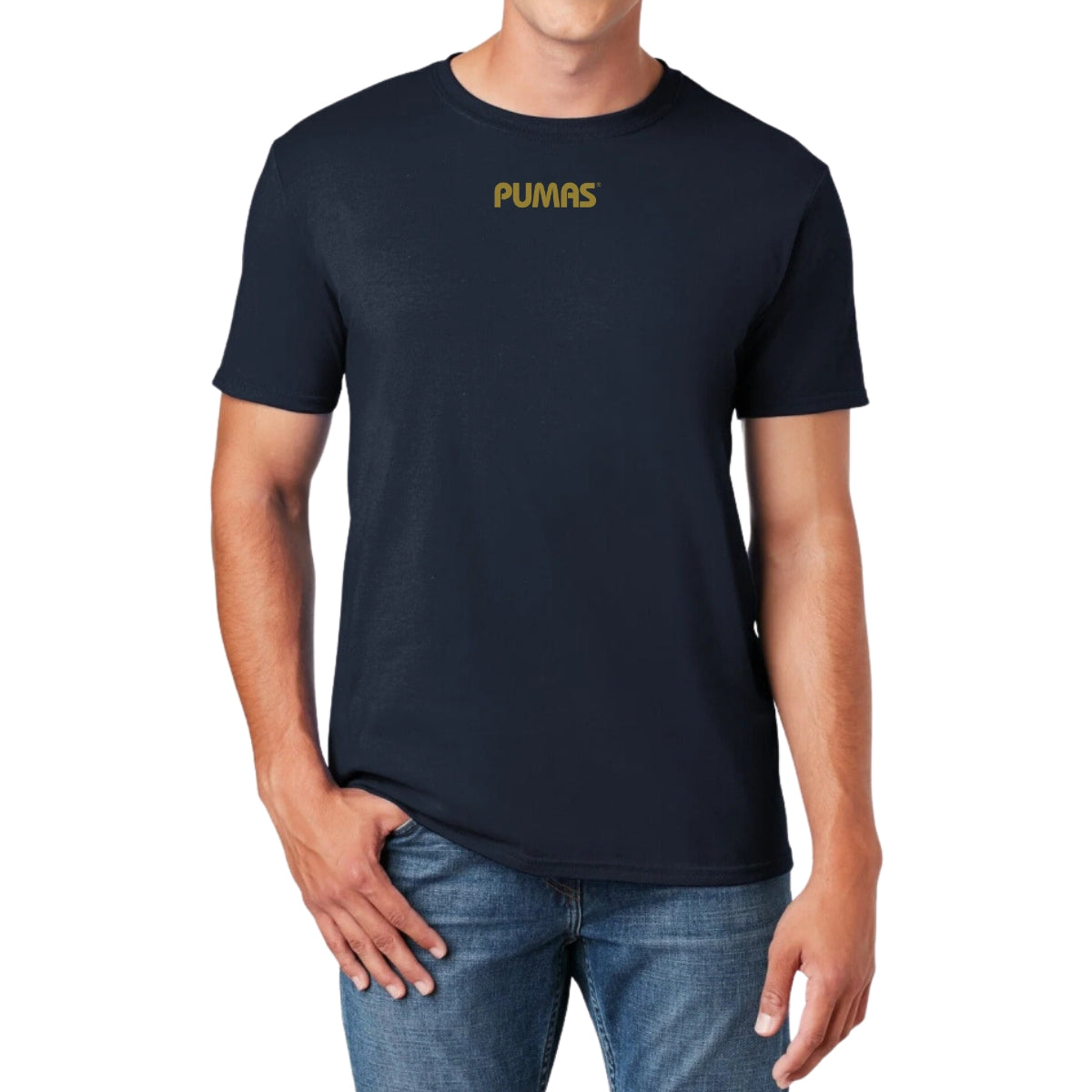 Playera Hombre Pumas UNAM Blank Dorado Azul