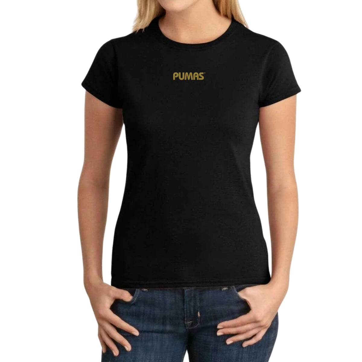 Playera Mexicana Mujer Pumas UNAM Blank Dorado Azul