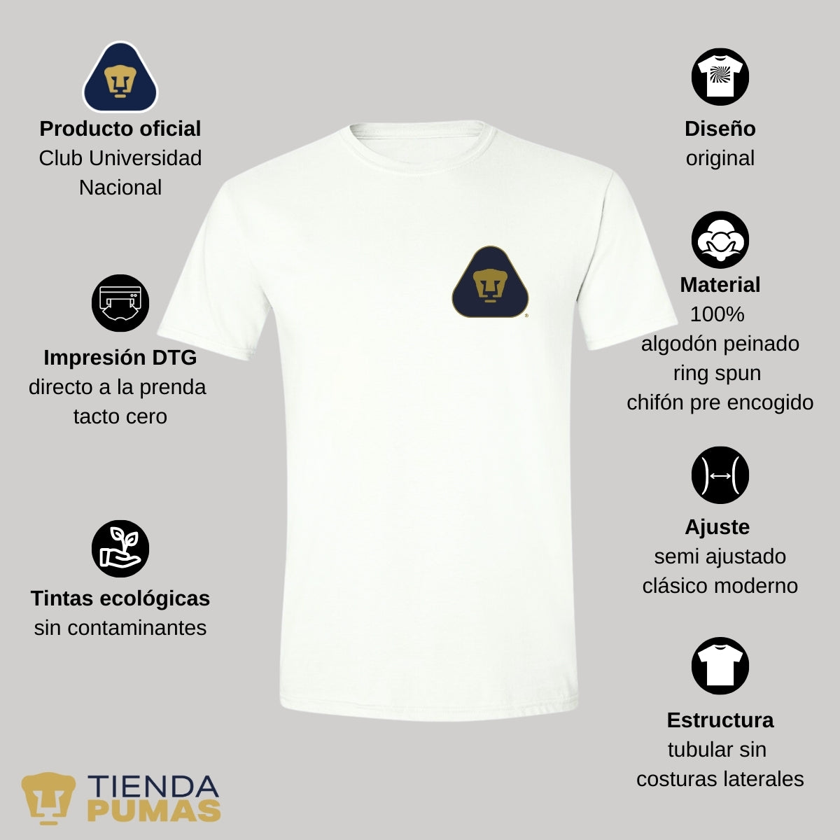 Playera Hombre Pumas UNAM Blank Triangular