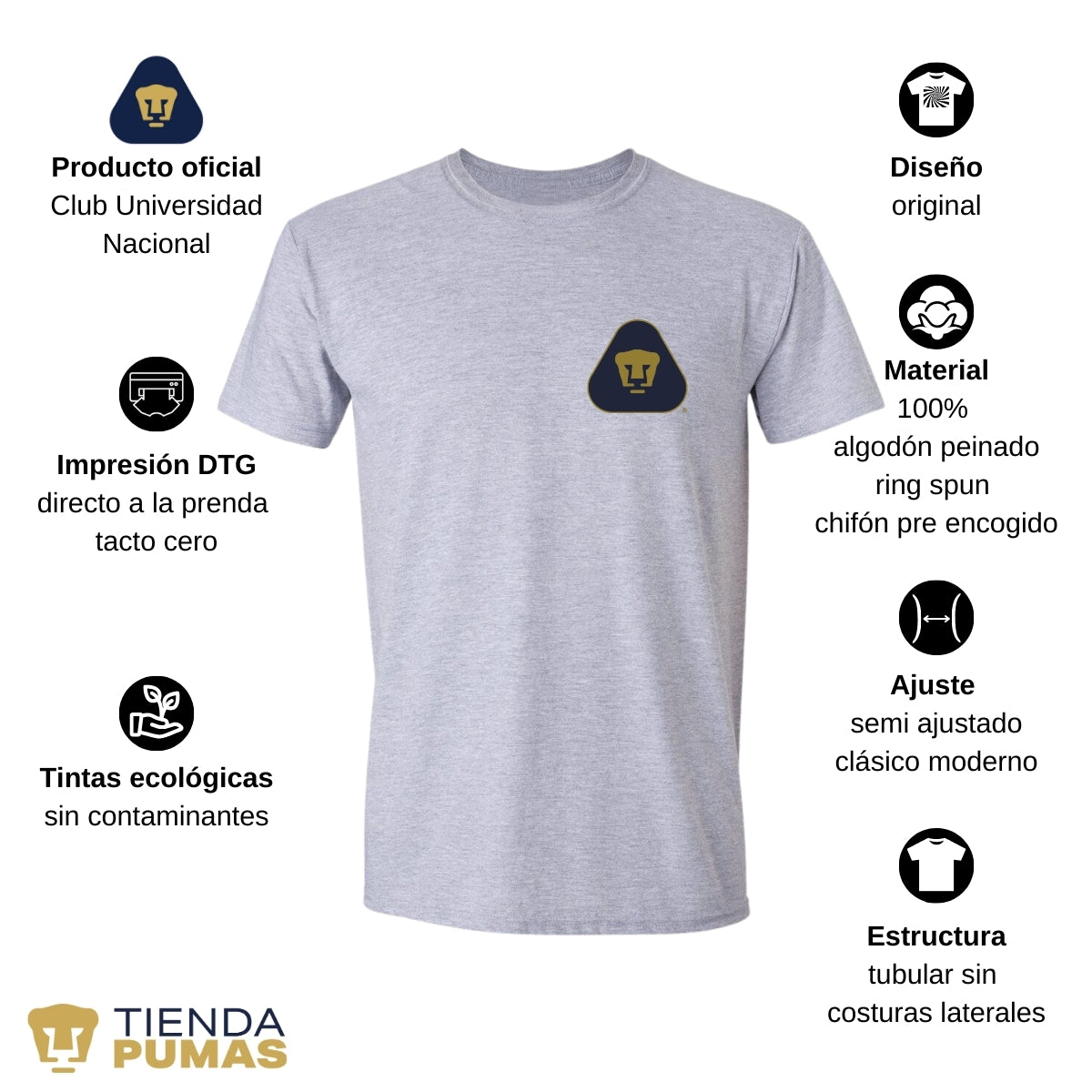 Playera Hombre Pumas UNAM Blank Triangular