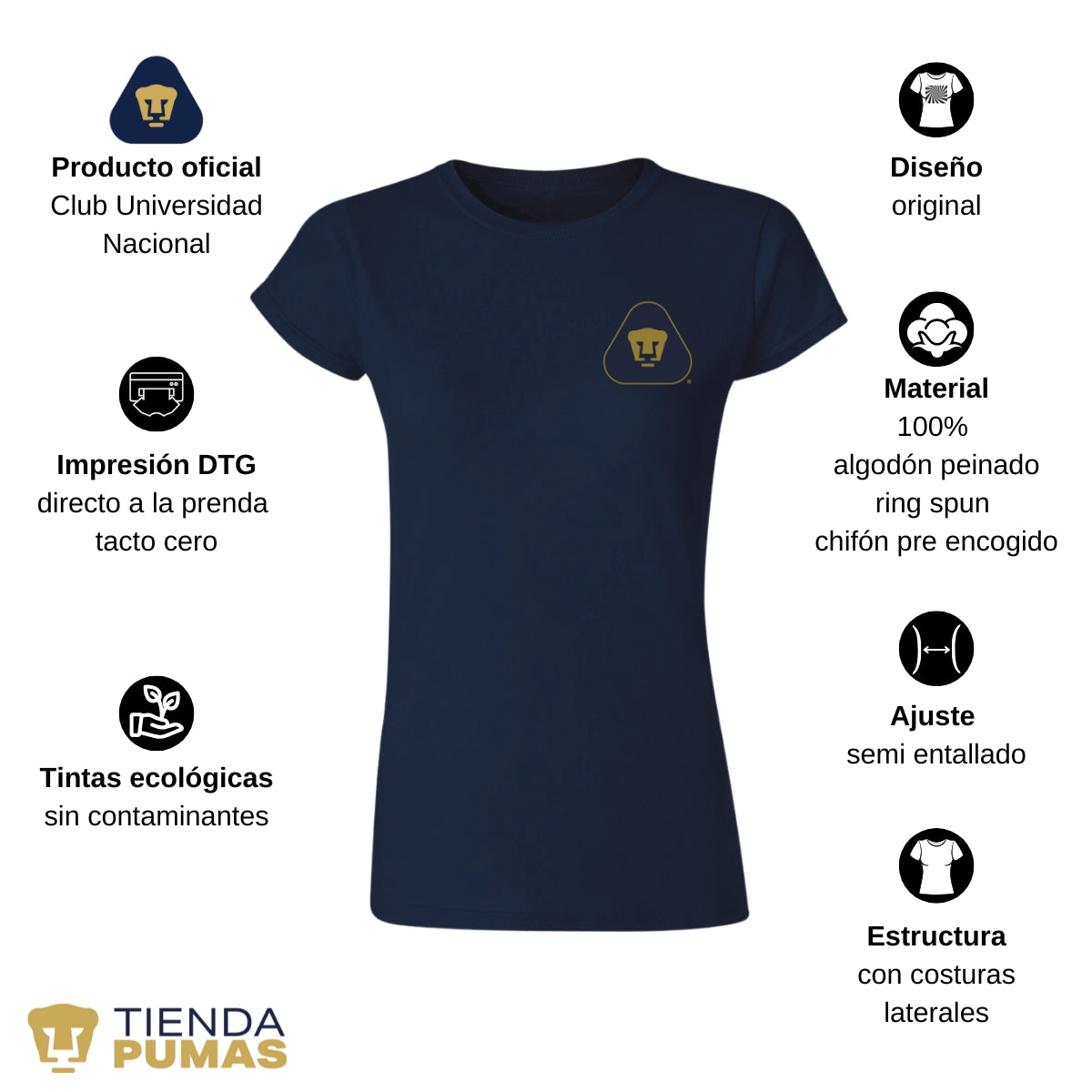 Playera Mujer Pumas UNAM Blank Triangular