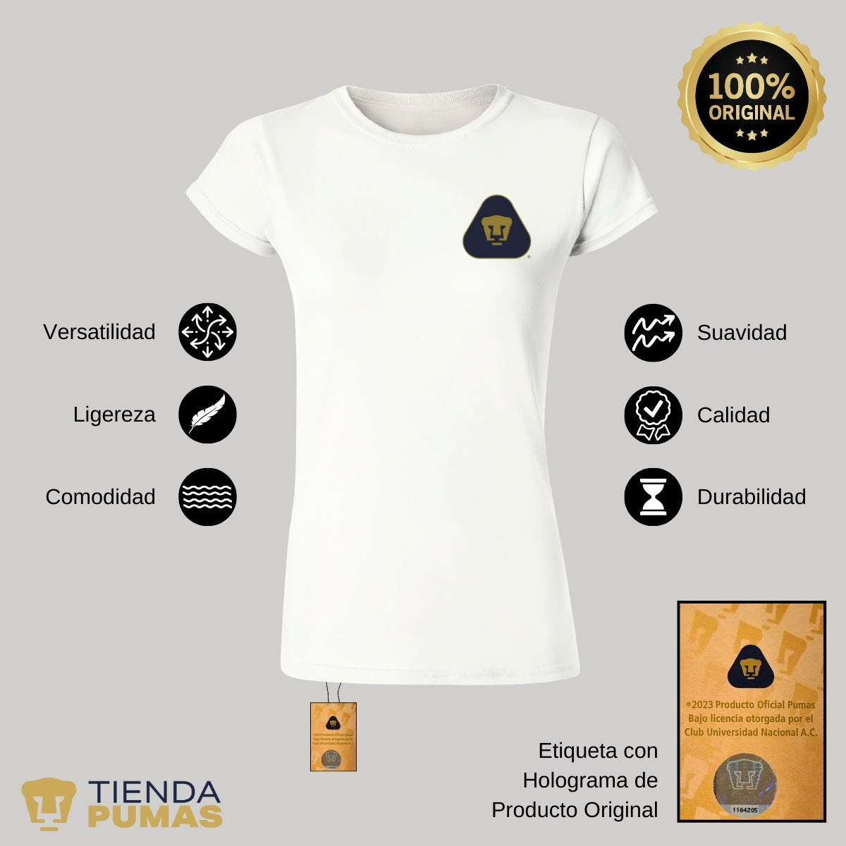 Playera Mujer Pumas UNAM Blank Triangular