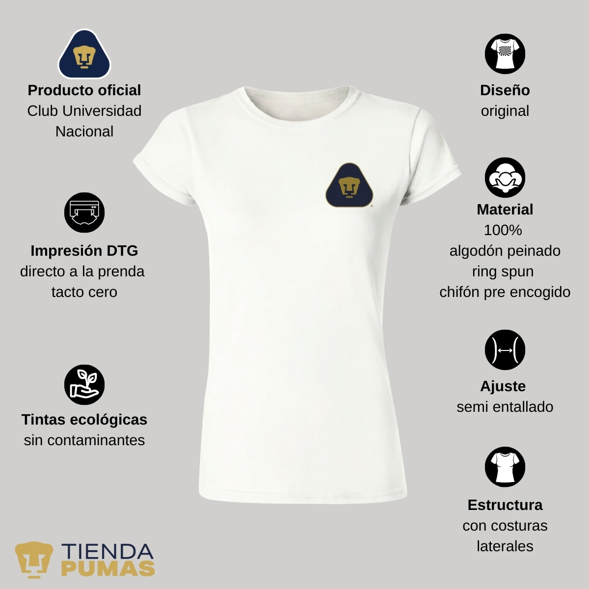 Playera Mujer Pumas UNAM Blank Triangular