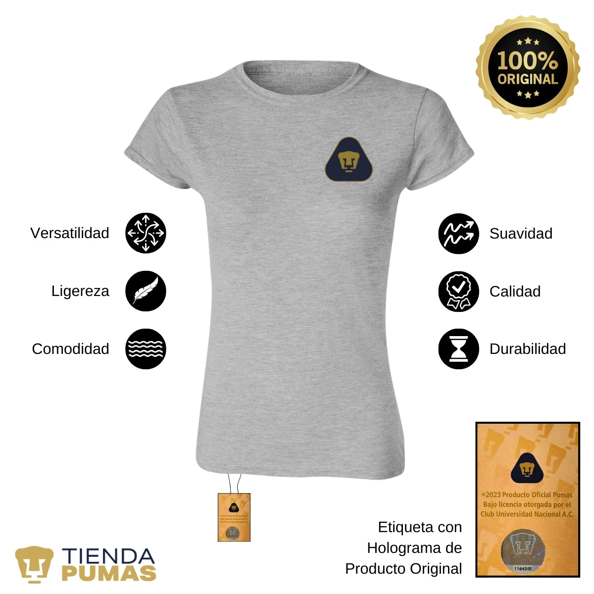 Playera Mujer Pumas UNAM Blank Triangular