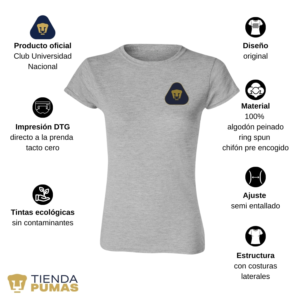 Playera Mujer Pumas UNAM Blank Triangular