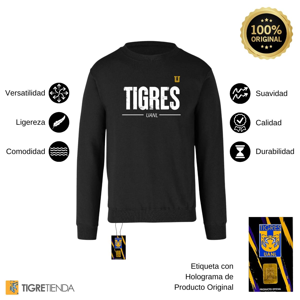 Sudadera Mujer Tigres UANL Logo Mono Amarillo