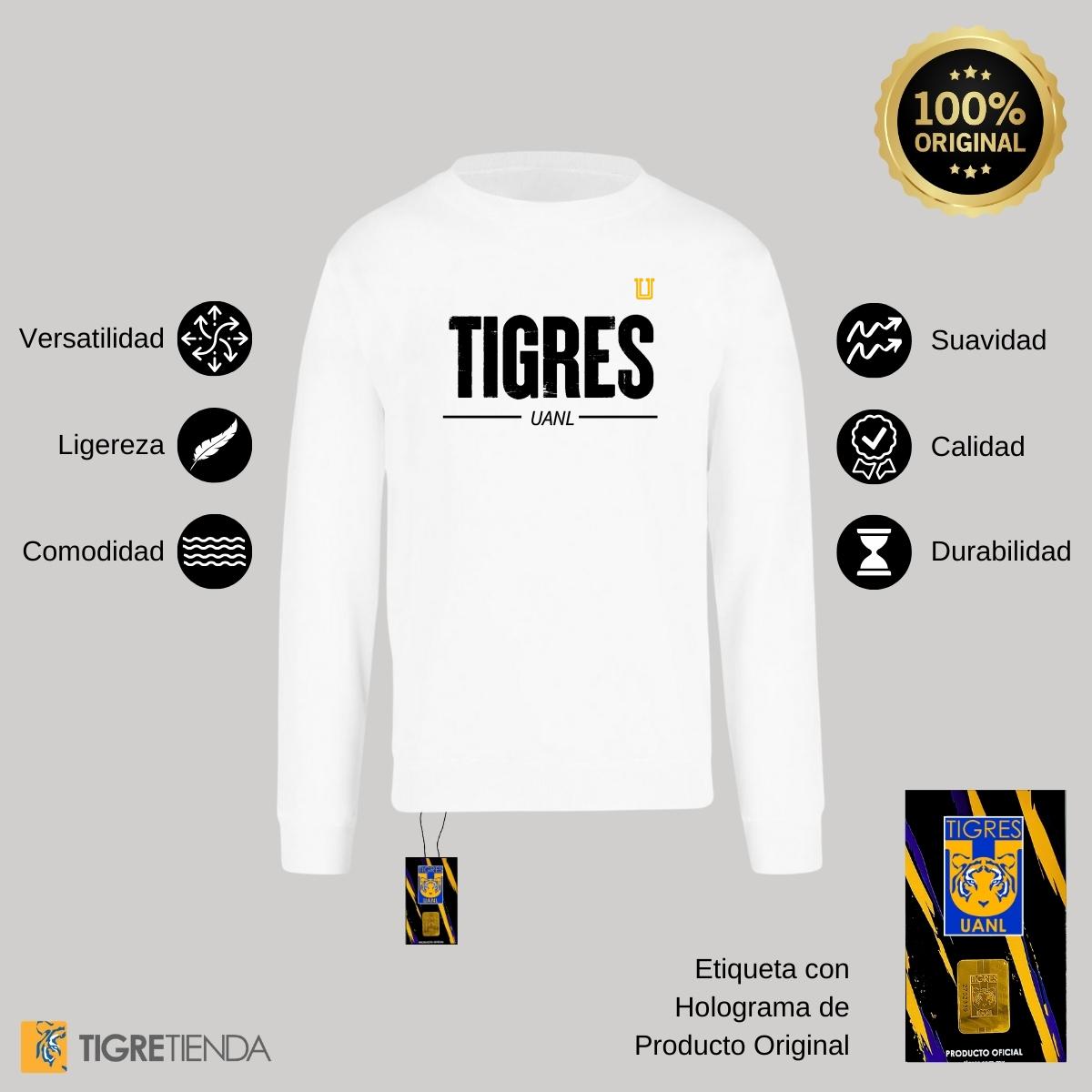 Sudadera Mujer Tigres UANL Logo Mono Amarillo