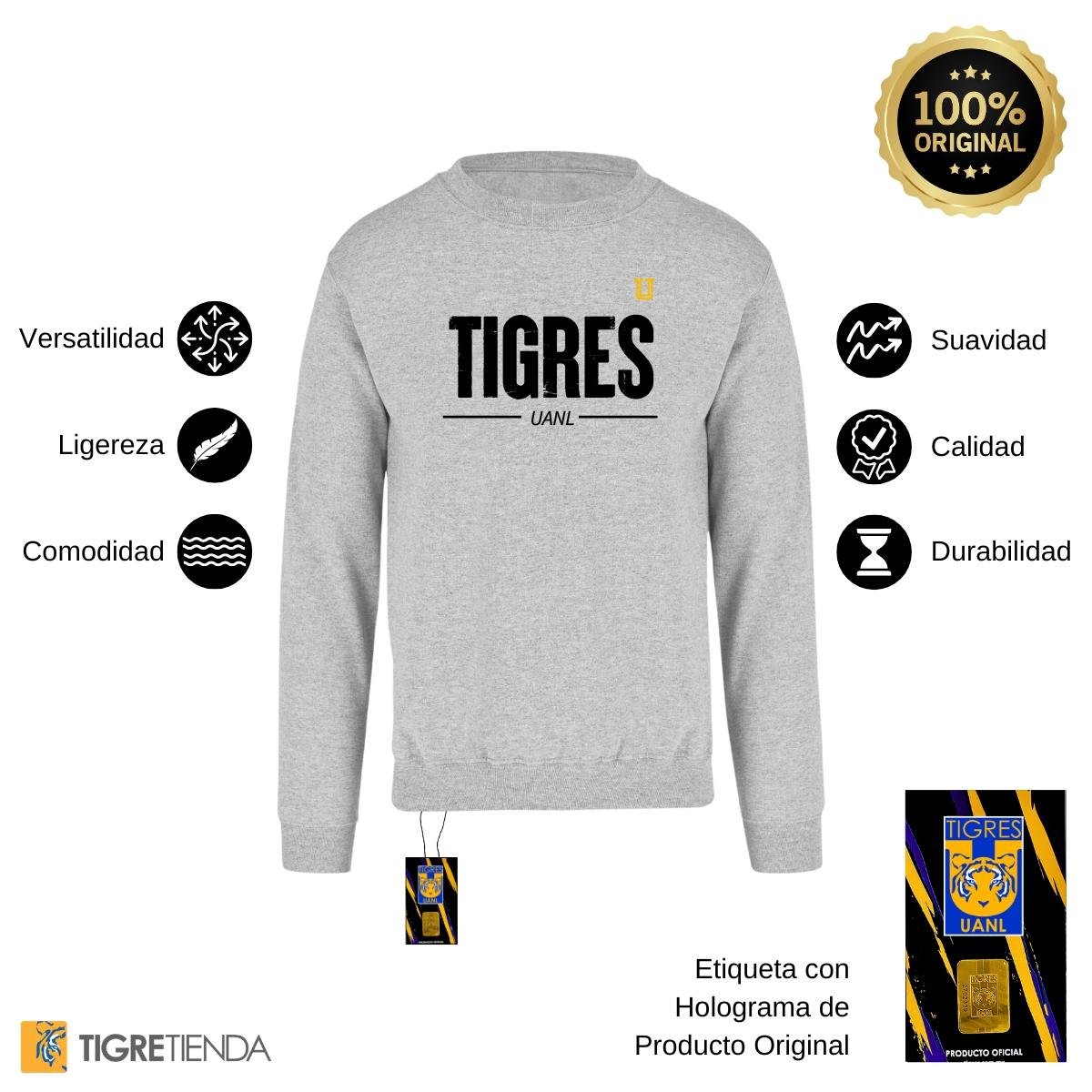 Sudadera Mujer Tigres UANL Logo Mono Amarillo