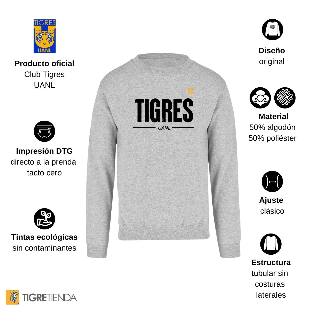 Sudadera Mujer Tigres UANL Logo Mono Amarillo