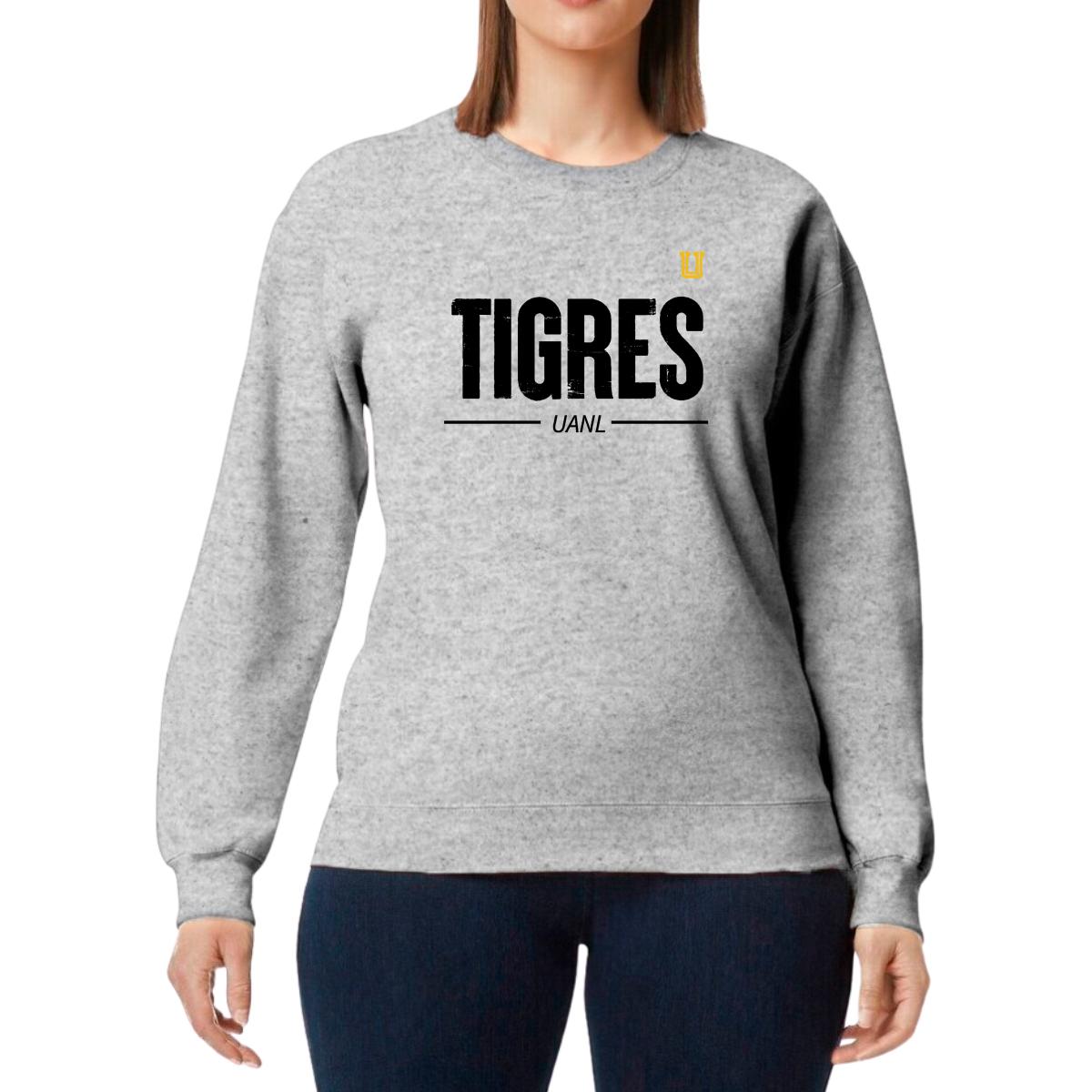 Sudadera Mujer Tigres UANL Logo Mono Amarillo