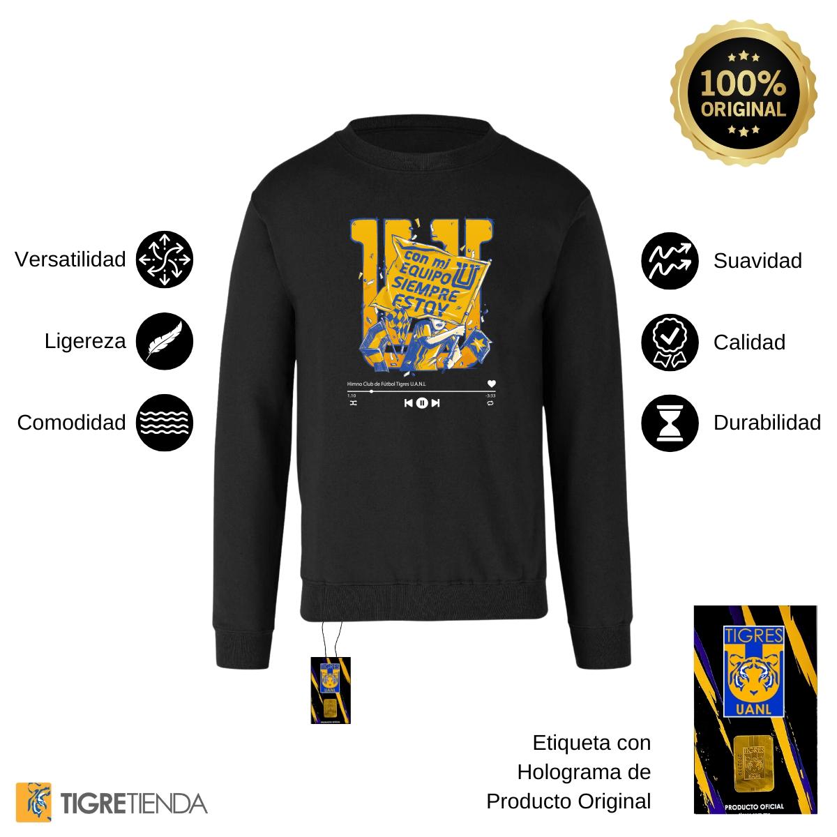 Sudadera Mujer Tigres UANL Con mi equipo