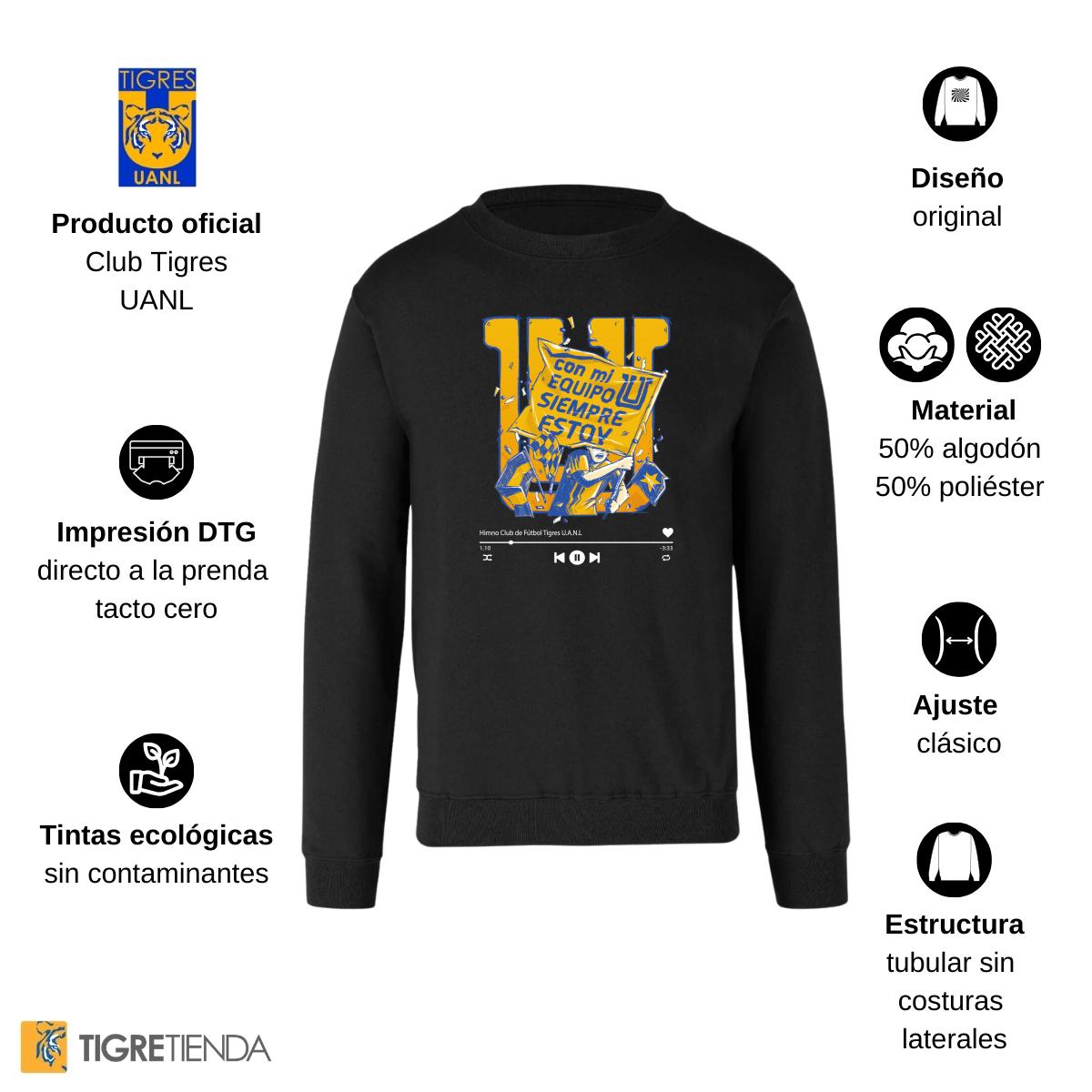 Sudadera Mujer Tigres UANL Con mi equipo