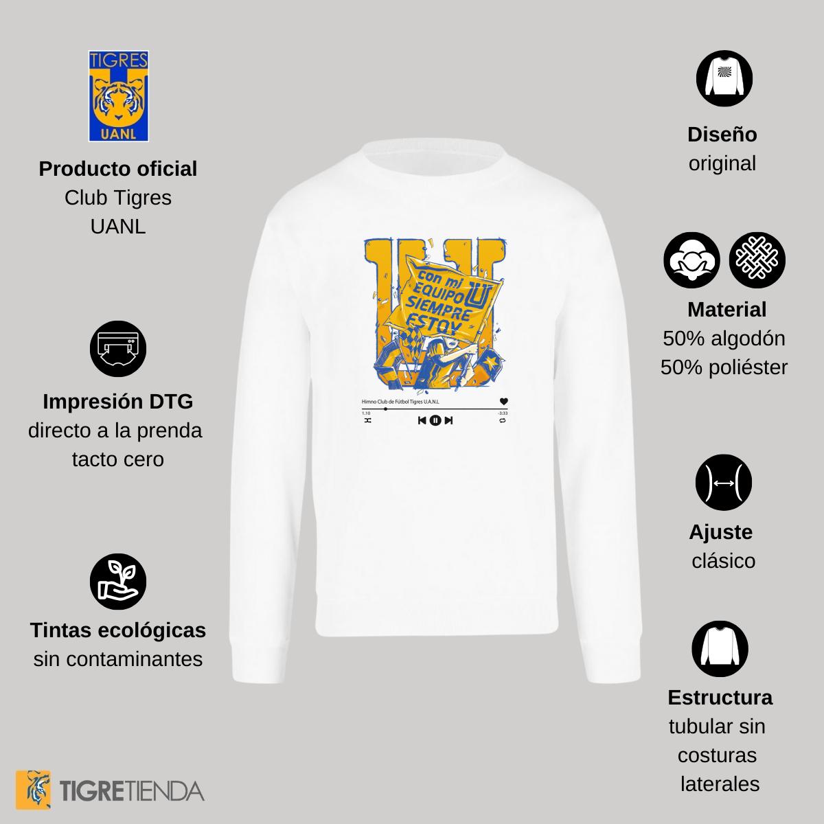 Sudadera Mujer Tigres UANL Con mi equipo