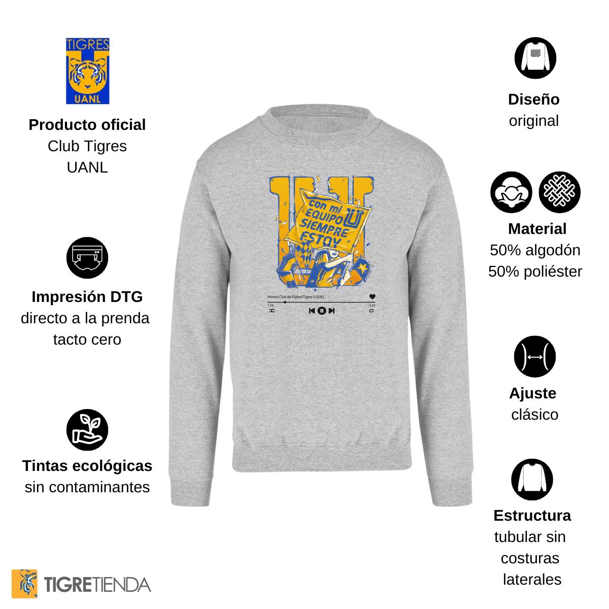 Sudadera Mujer Tigres UANL Con mi equipo