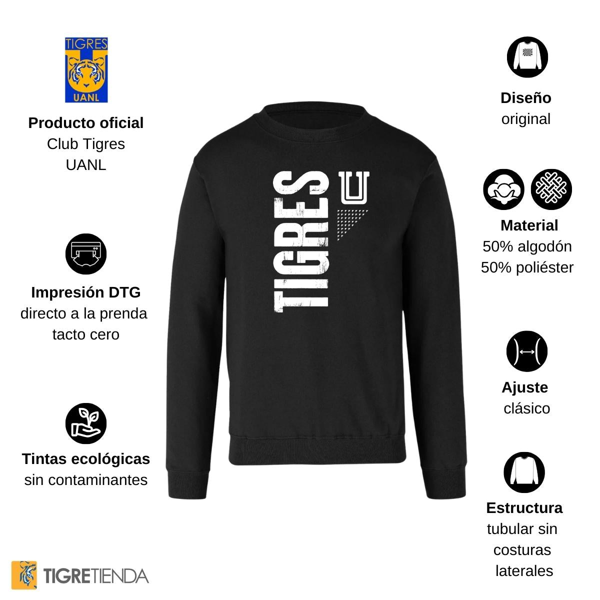 Sudadera Mujer Tigres UANL U Tigres Vertical