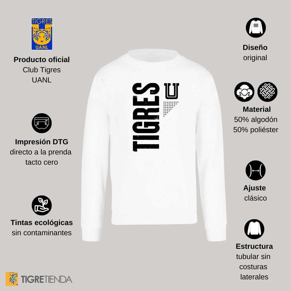 Sudadera Mujer Tigres UANL U Tigres Vertical