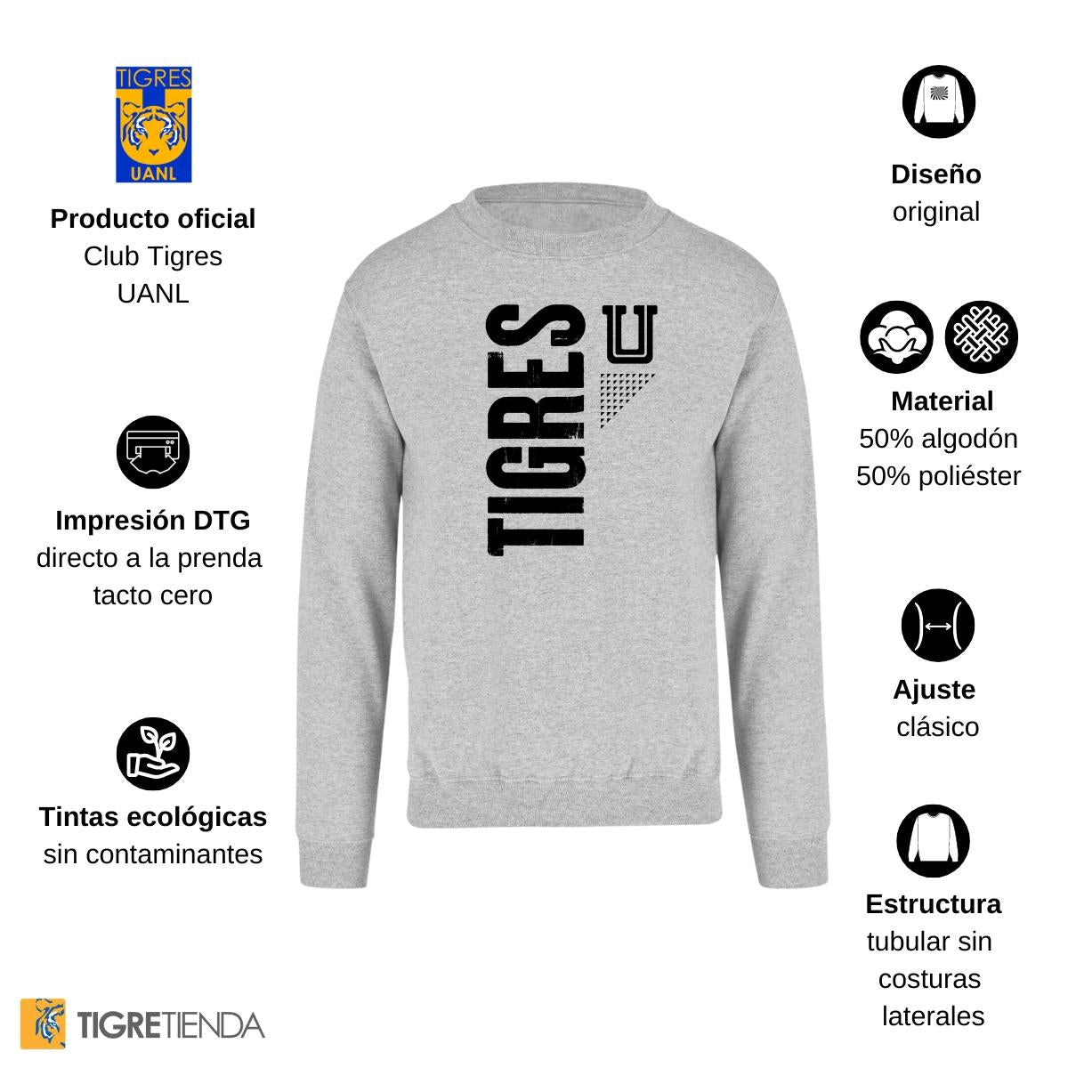 Sudadera Mujer Tigres UANL U Tigres Vertical