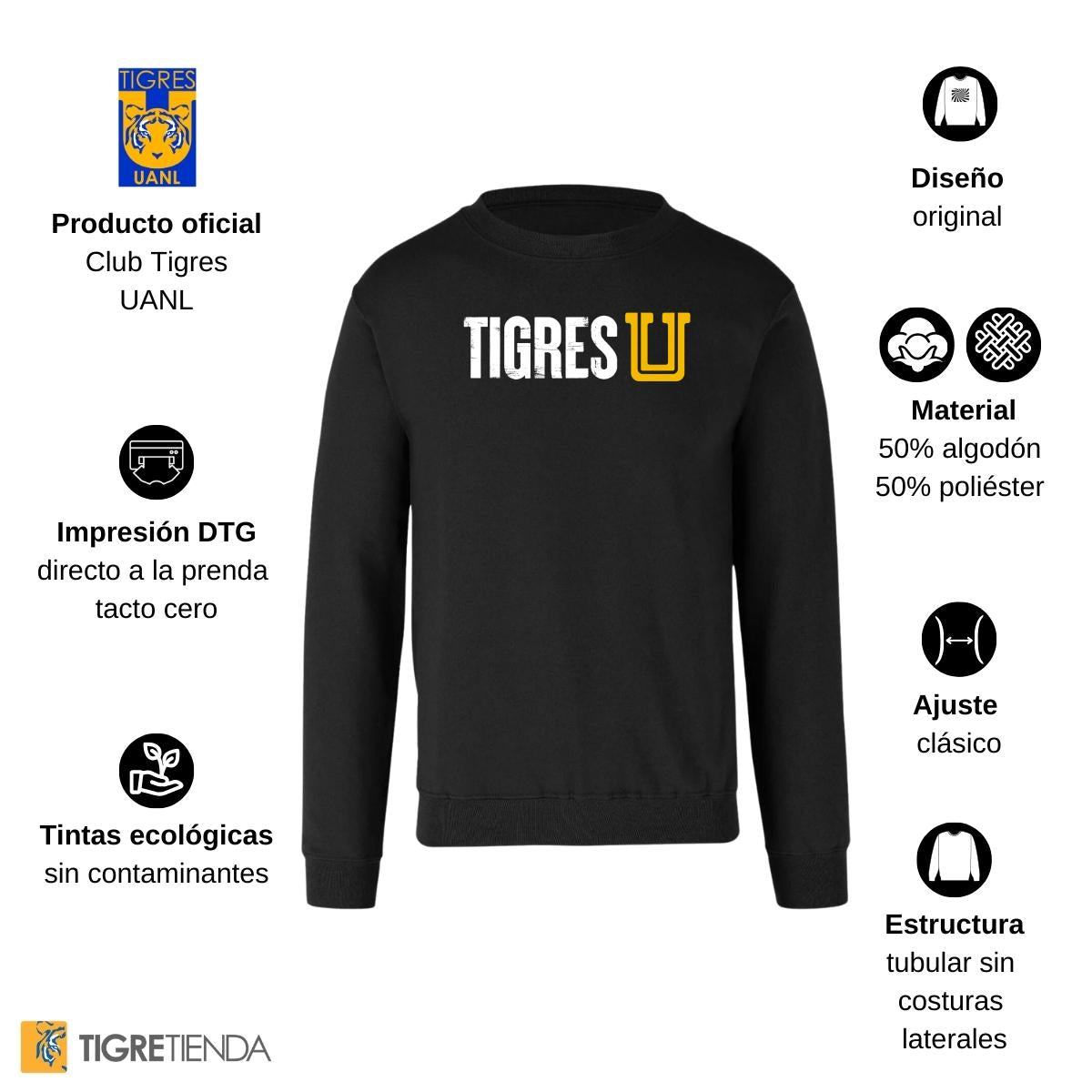 Sudadera Mujer Tigres UANL U Tigres Horizontal