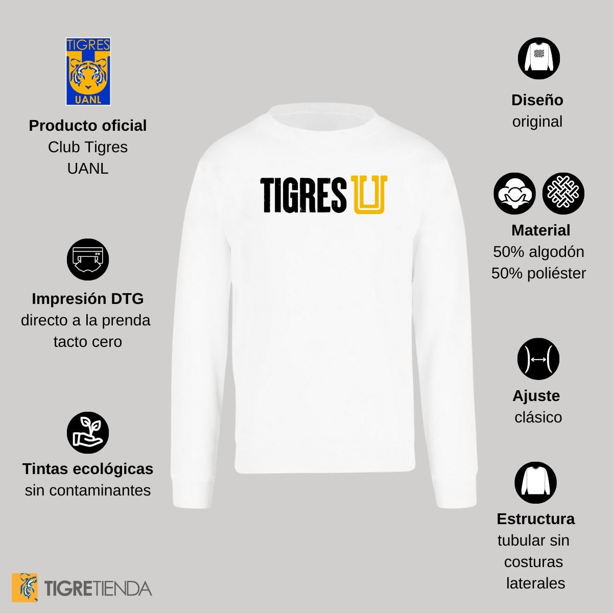 Sudadera Mujer Tigres UANL U Tigres Horizontal