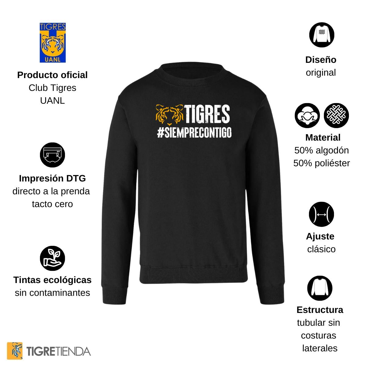 Sudadera Mujer Tigres UANL Siempre contigo