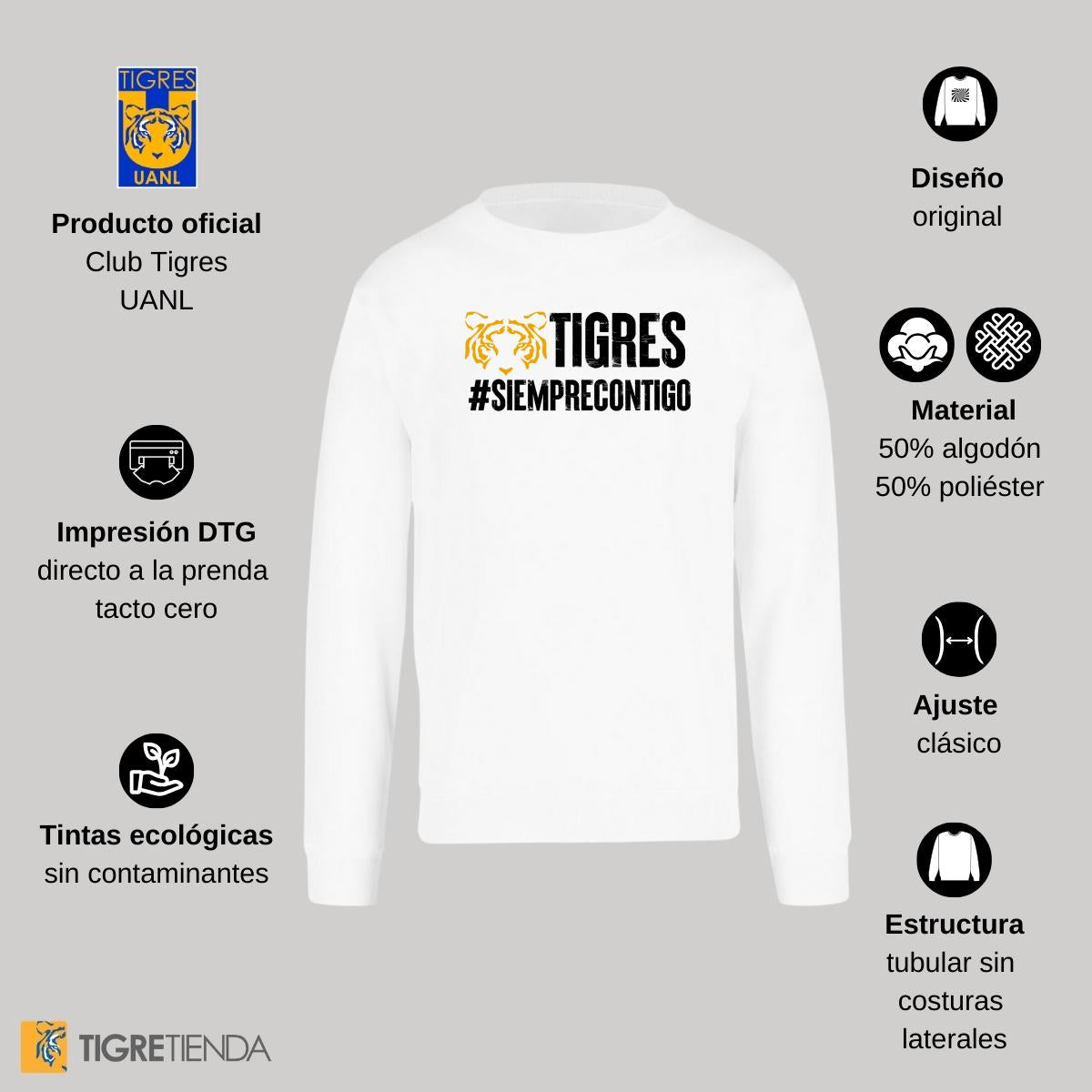 Sudadera Mujer Tigres UANL Siempre contigo