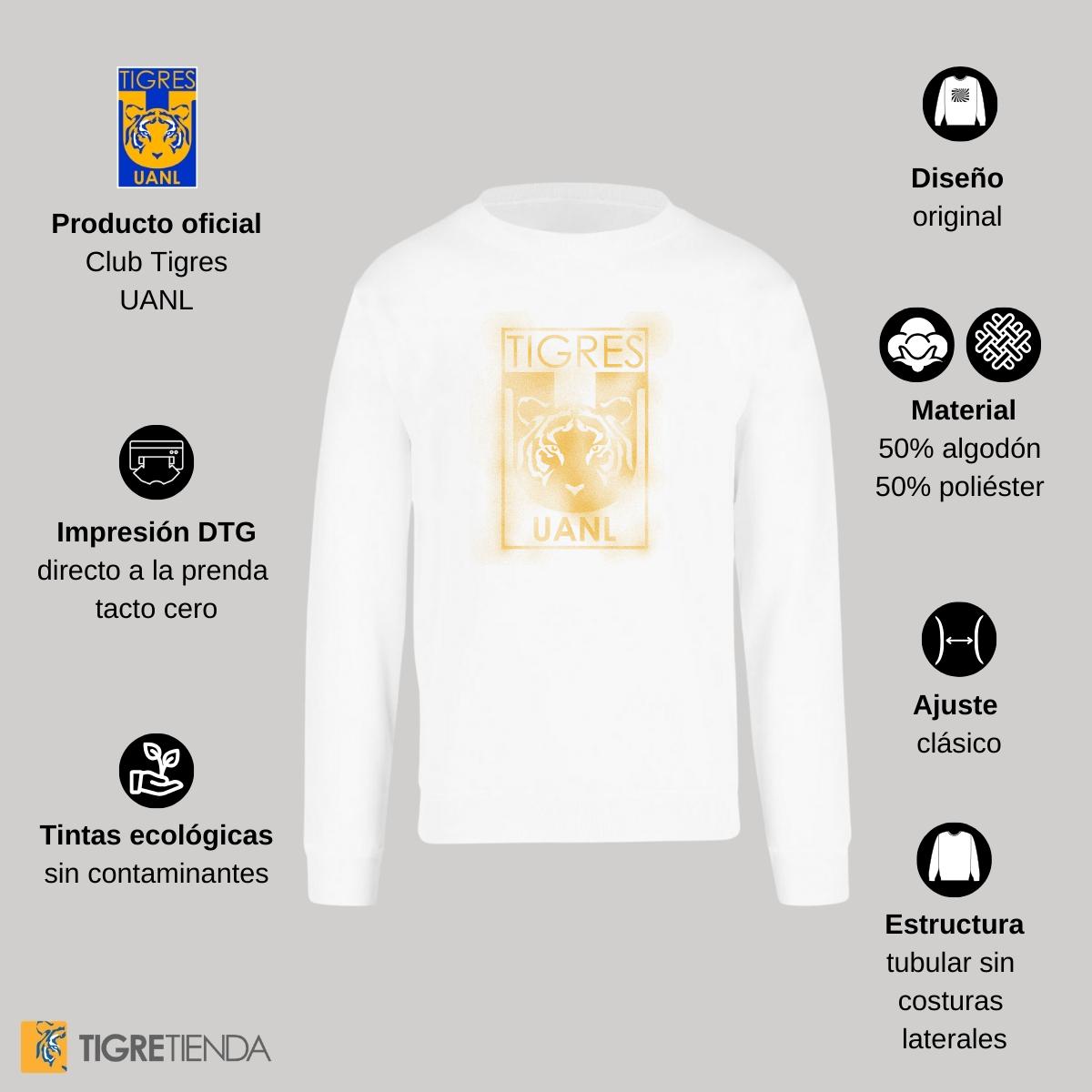 Sudadera Mujer Tigres UANL Escudo difuminado