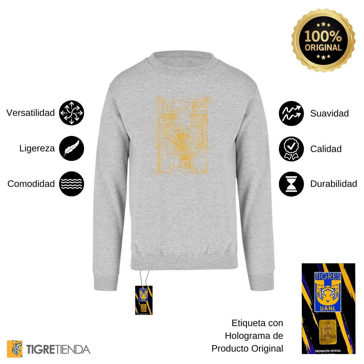 Sudadera Mujer Tigres UANL Escudo difuminado