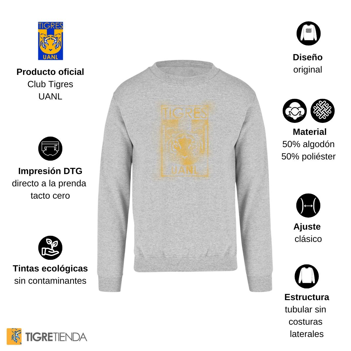 Sudadera Mujer Tigres UANL Escudo difuminado