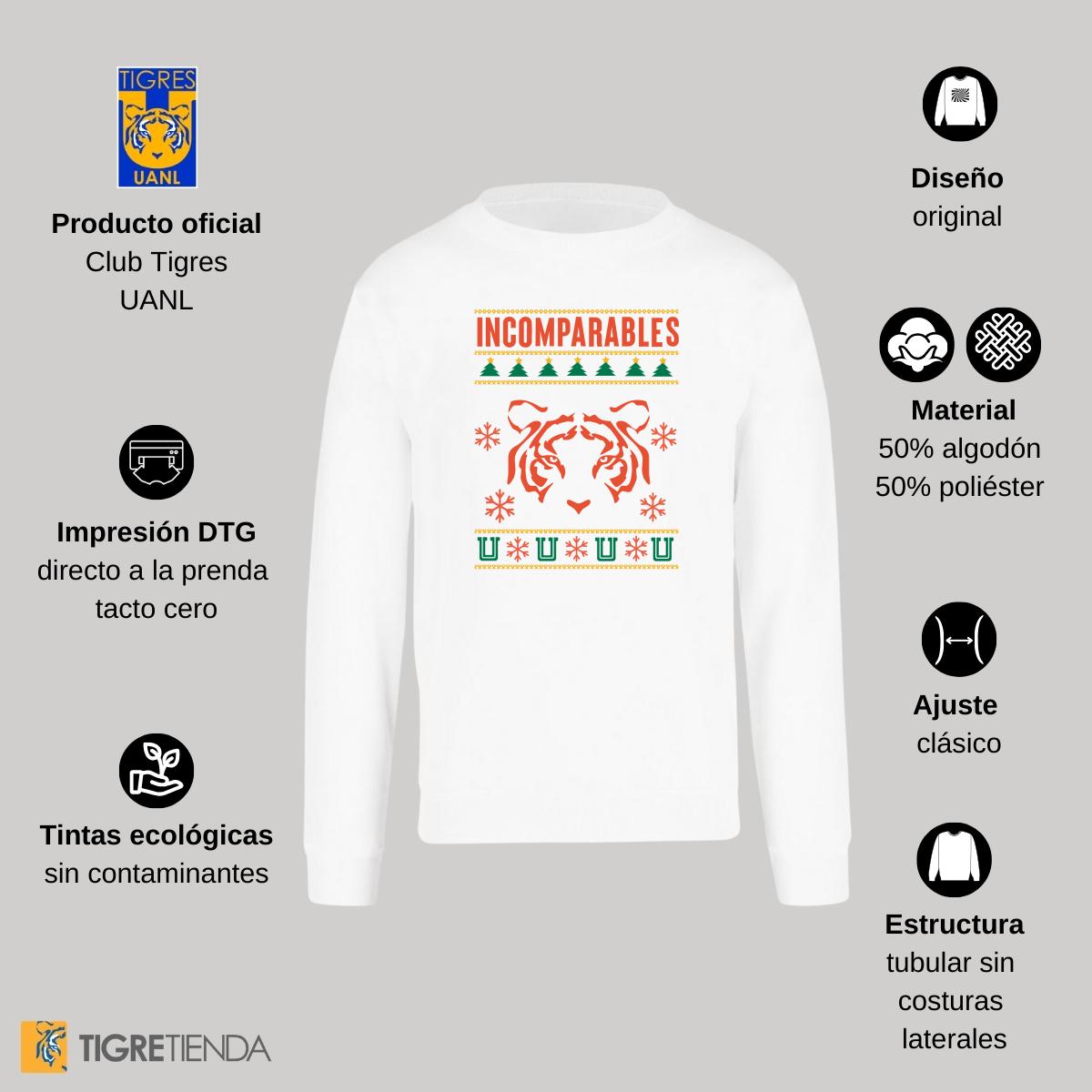 Sudadera Mujer Tigres UANL Navideña Incomparables