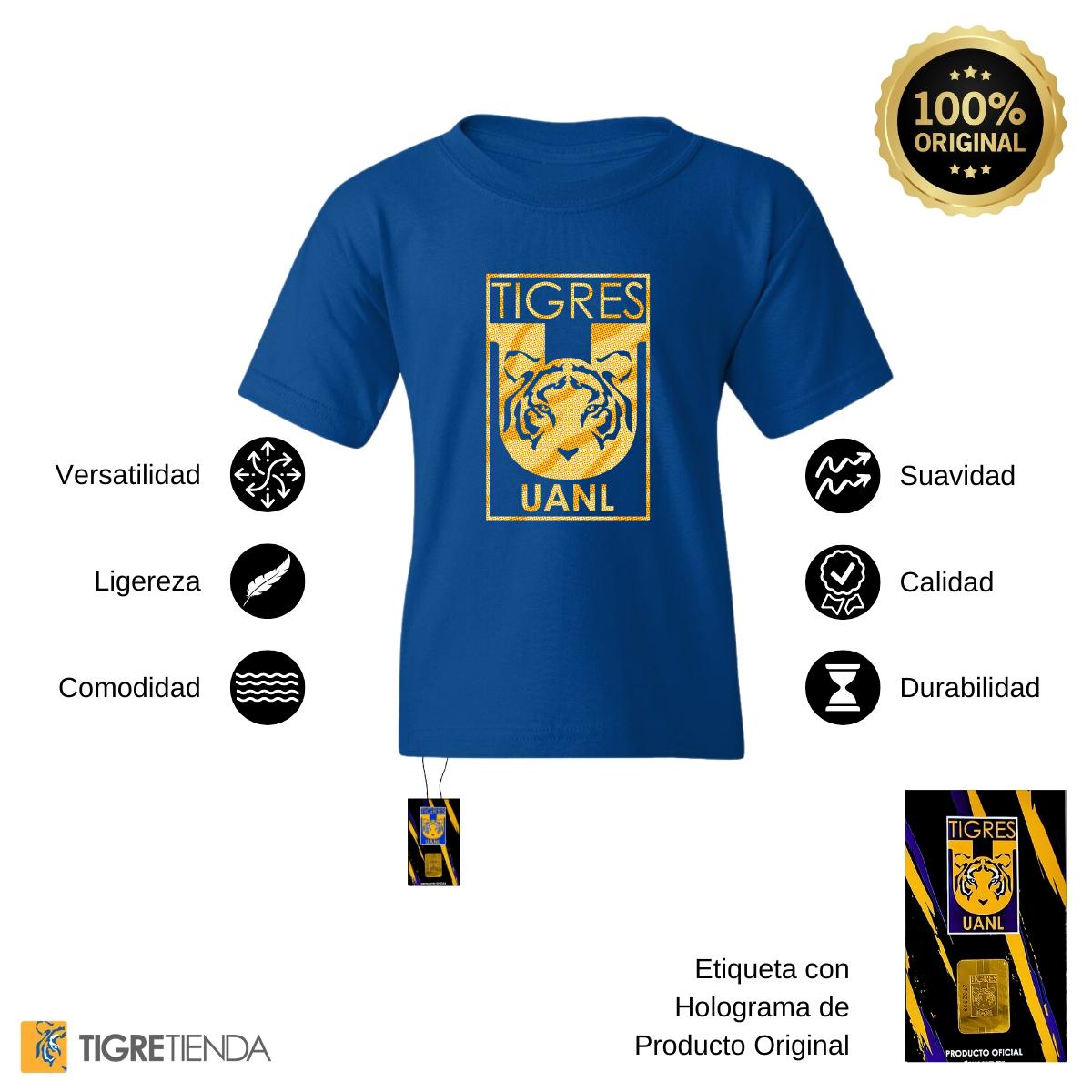 Playera Niños Tigres UANL Escudo