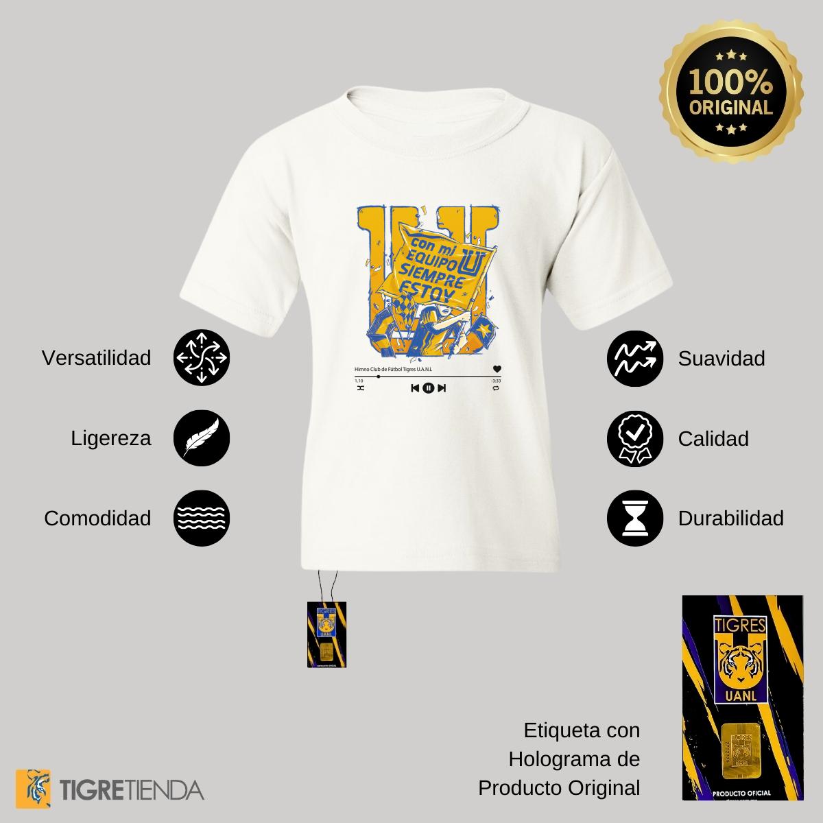 Playera Niños Tigres UANL Con mi equipo