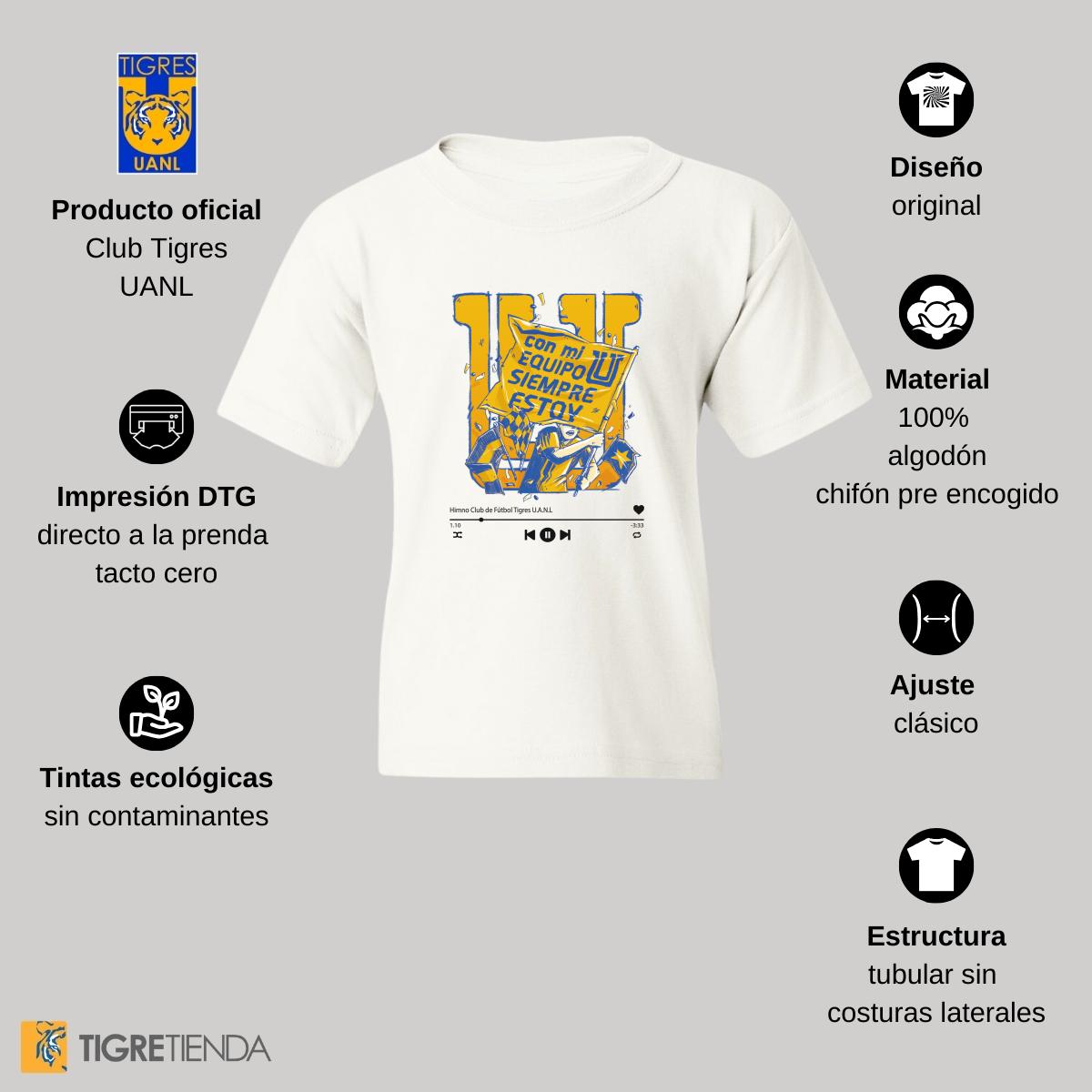 Playera Niños Tigres UANL Con mi equipo