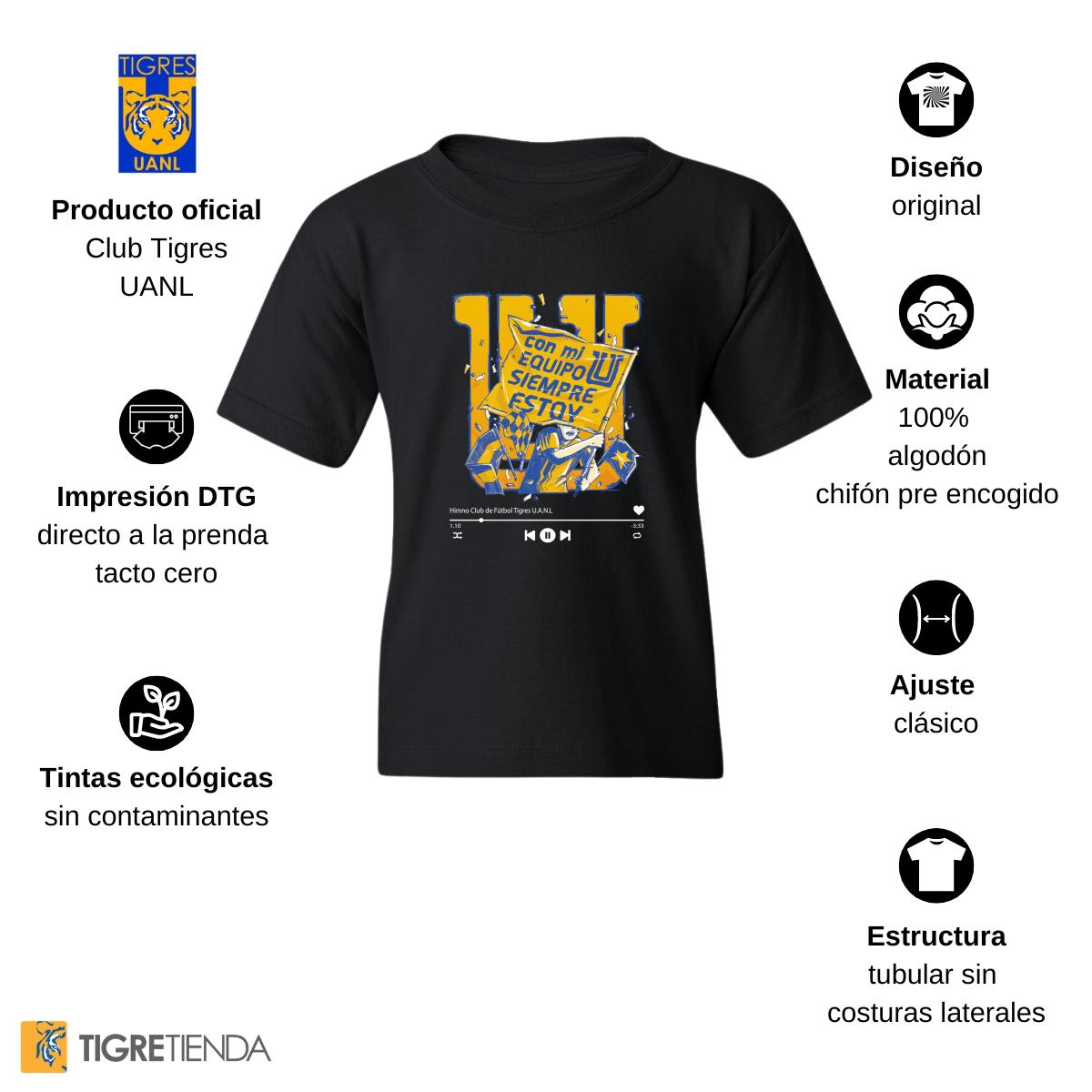 Playera Niños Tigres UANL Con mi equipo