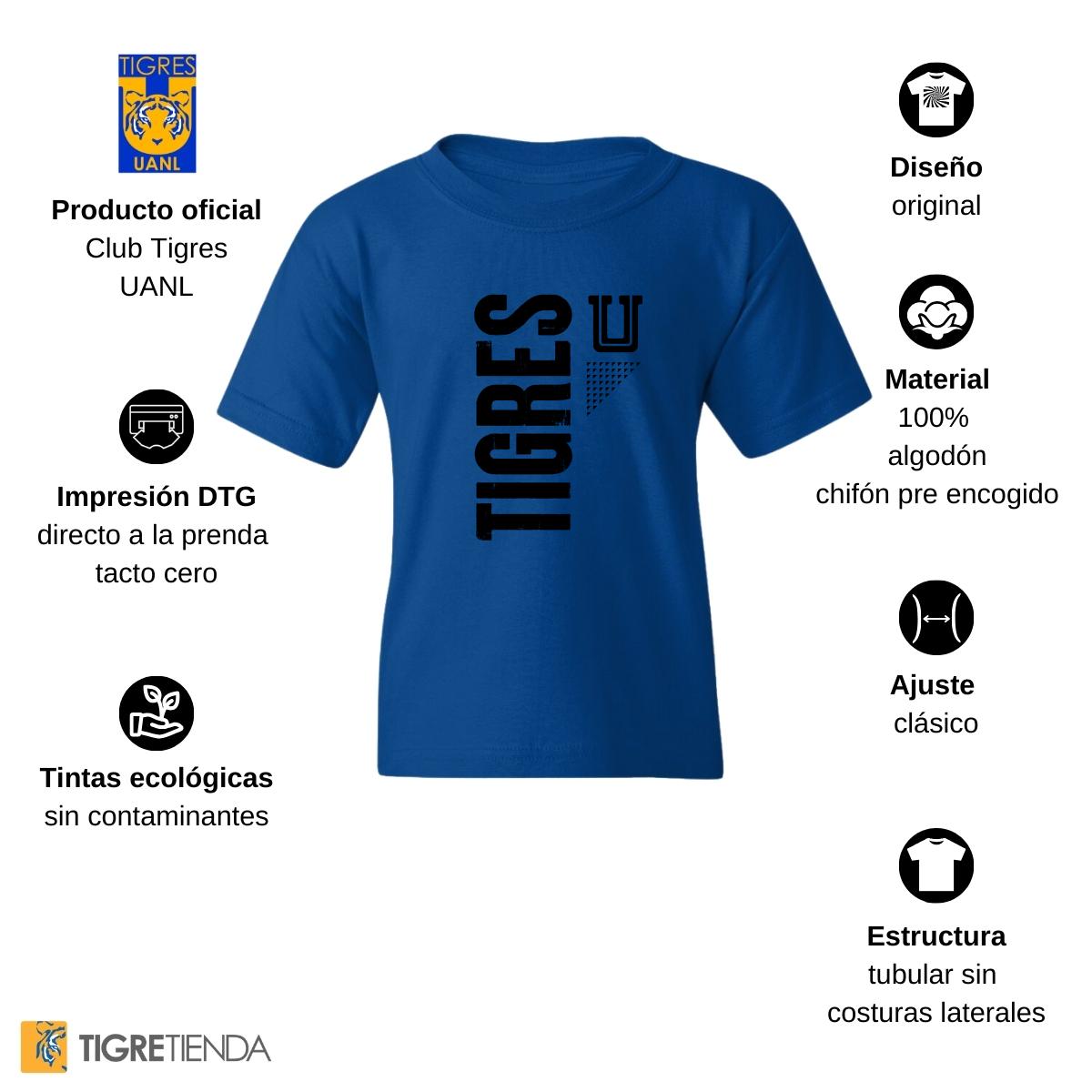 Playera Niños Tigres UANL U Tigres Vertical