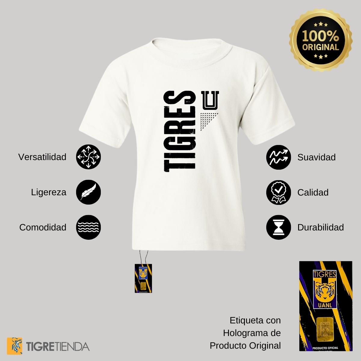 Playera Niños Tigres UANL U Tigres Vertical