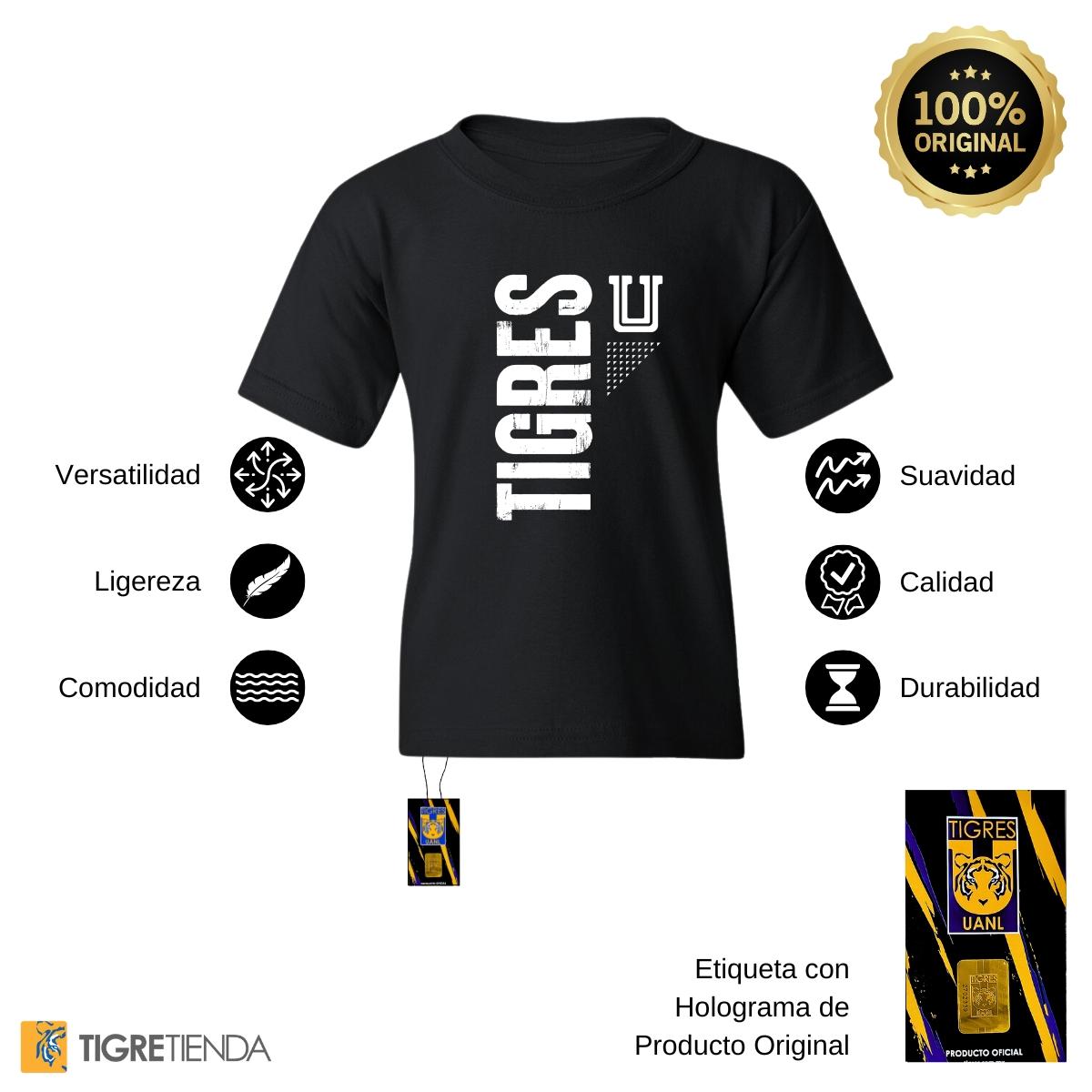 Playera Niños Tigres UANL U Tigres Vertical