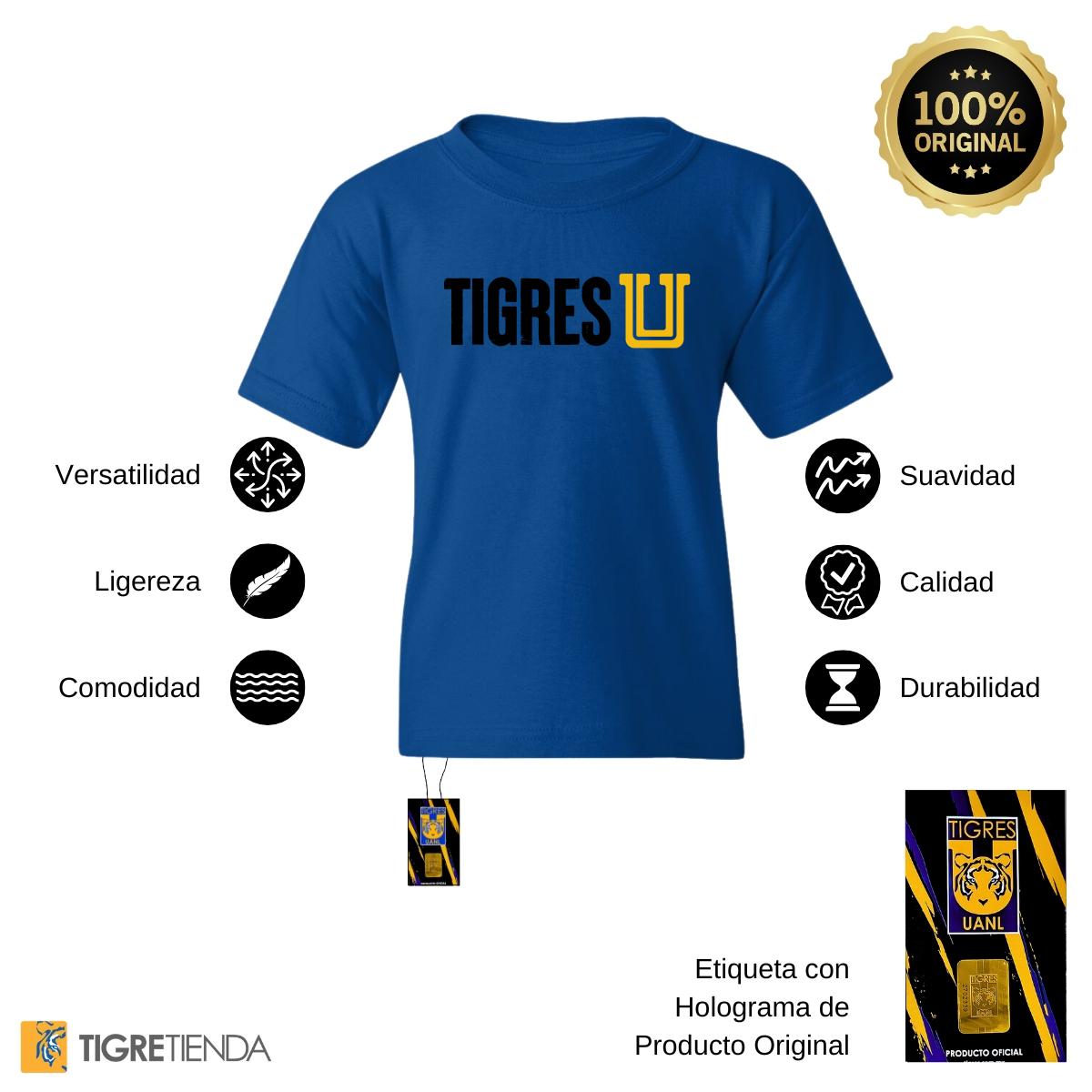 Playera Niños Tigres UANL U Tigres Horizontal