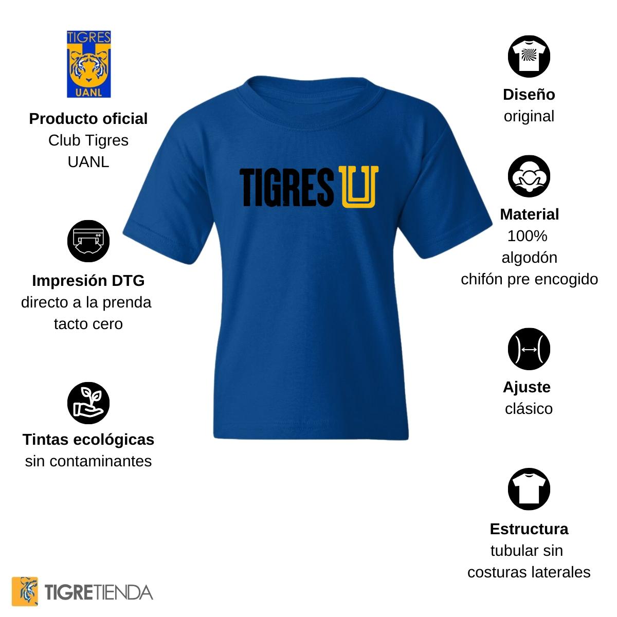 Playera Niños Tigres UANL U Tigres Horizontal