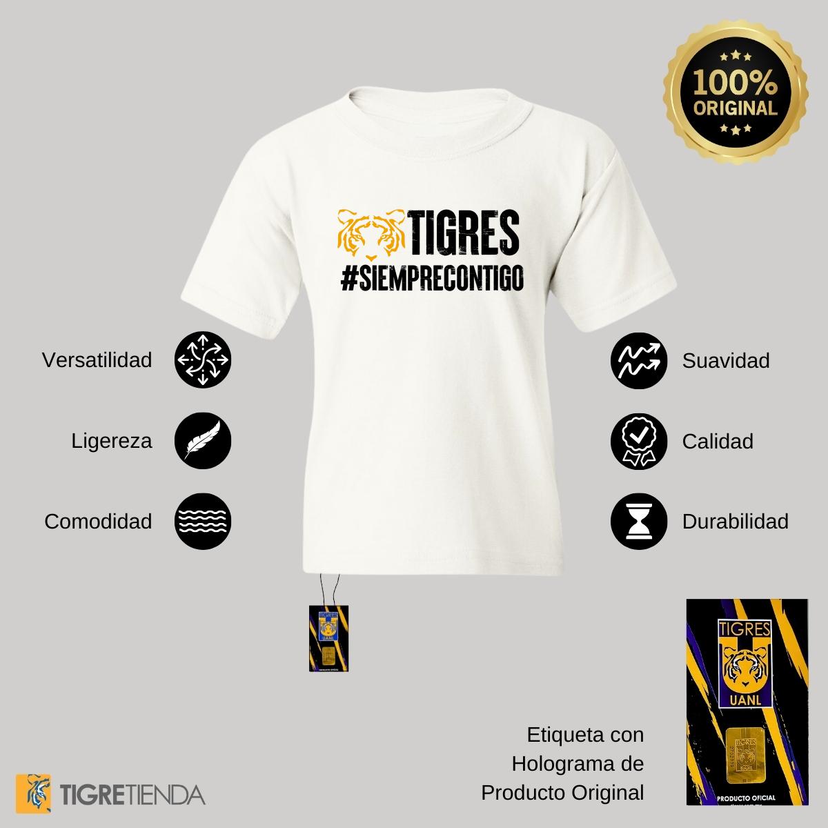 Playera Niños Tigres UANL Siempre contigo