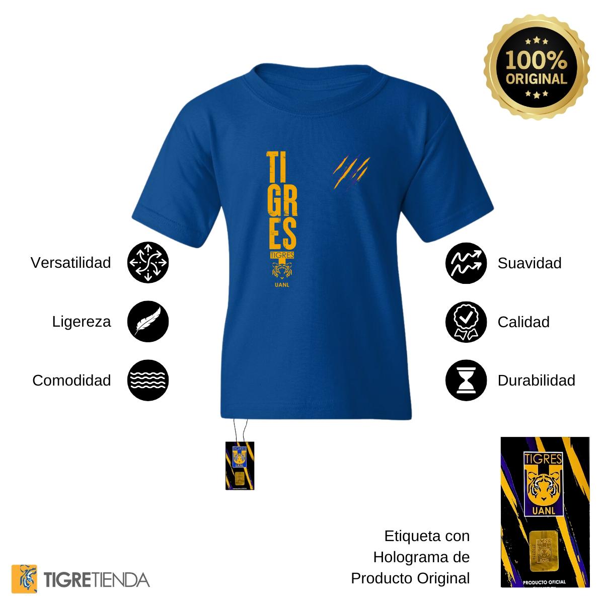 Playera Niños Tigres UANL Tigres Rayas