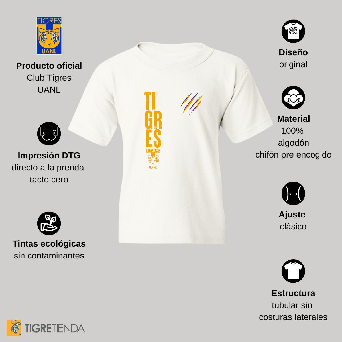 Playera Niños Tigres UANL Tigres Rayas