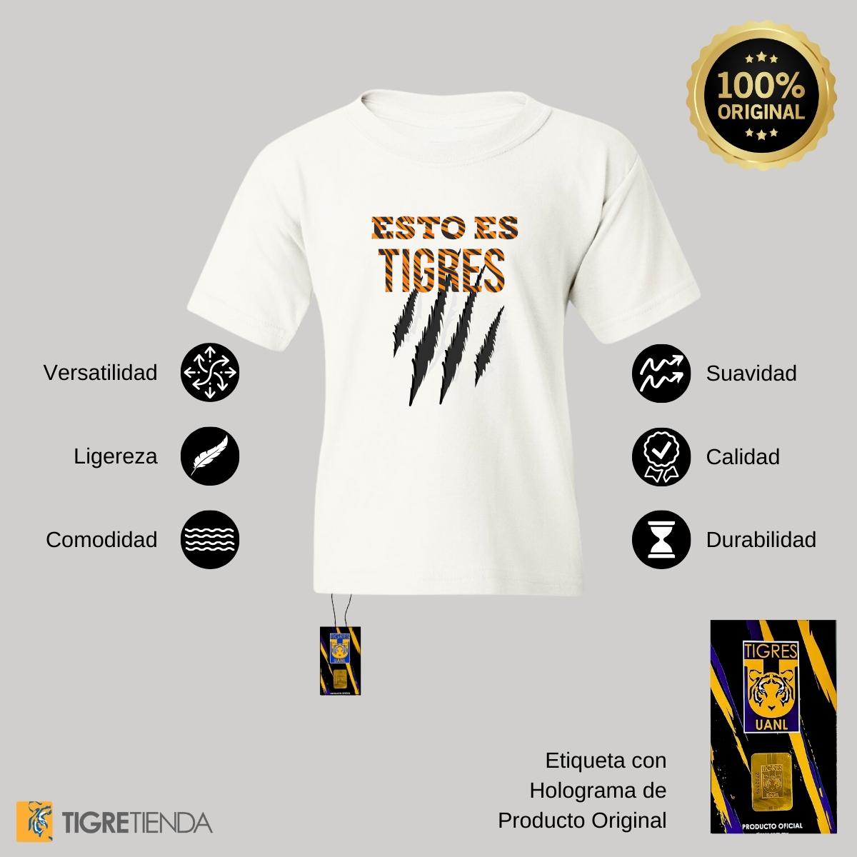 Playera Niños Tigres UANL Esto es Tigres Zarpazo