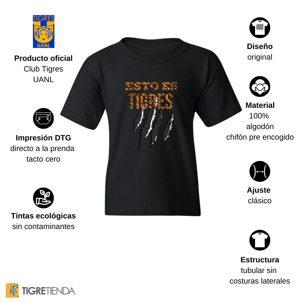 Playera Niños Tigres UANL Esto es Tigres Zarpazo