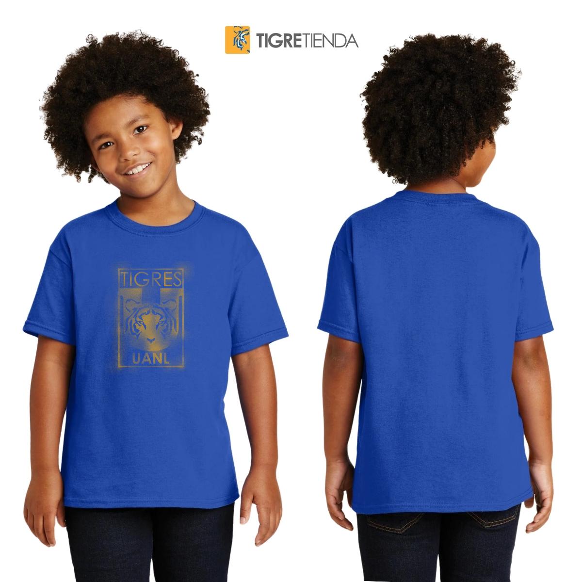 Playera Niños Tigres UANL Escudo difuminado