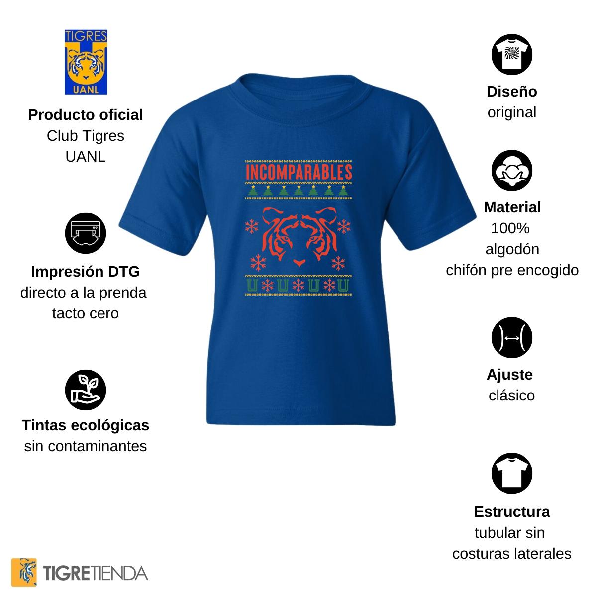 Playera Niños Tigres UANL Navideña Incomparables